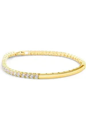 Amoonic Armband Damen Tennisarmband Serena aus 925er Silber oder hochwertig vergoldet (inkl. Schmucktäschchen), Tennisarmband, Silber, Gold oder Rosegold vergoldet Zirkonias Identarmband Geschenk goldfarben