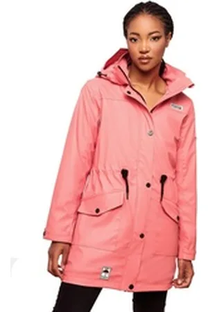 Navahoo Outdoorjacke Deike modischer Damen Outdoor Regenmantel rosa XL (42)