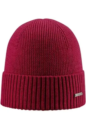 ARECO Strickmütze Mütze Merino rot