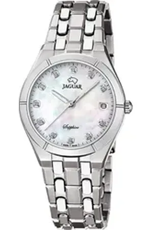 Jaguar Quarzuhr Damenuhr Edelstahl silber , (Analoguhr), Damen Armbanduhr rund, Edelstahlarmband silber silberfarben