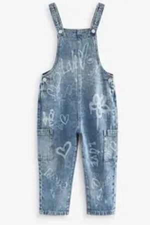 Next Latzhose Latzhose mit Grafitti (1-tlg) blau 166 (15 J.)