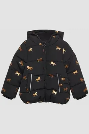 QS by s.Oliver Funktionsjacke Steppjacke mit schimmerndem Print und Fleecefutter Artwork schwarz 122