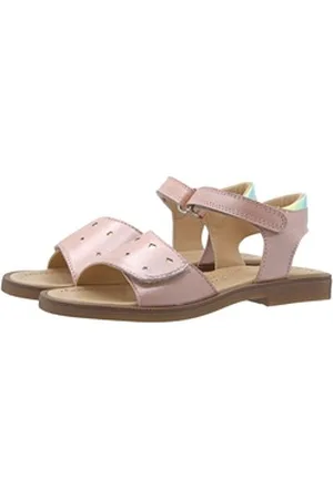 Dianetti Sandalen Mädchen 9951 Leder Klett Rosa Herzchen Sandalette 32 EU