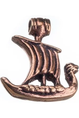HOPLO Kettenanhänger Drachenboot Viking Bronze Anhänger Schmuck - Wikinger - 26x22mm