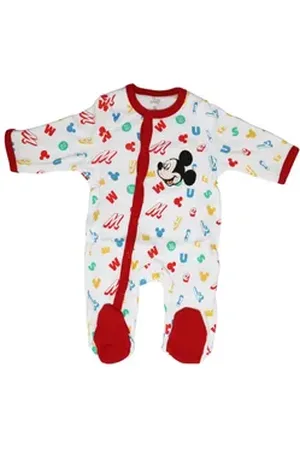 Disney Strampler Mickey Maus Baby Kleinkind Strampler Einteiler Gr. 62 bis 92 baumwolle rot 92
