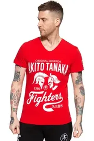 Akito tanaka T-Shirt Gladiator Fighters (1-tlg) mit coolem Kontrast-Print rot S