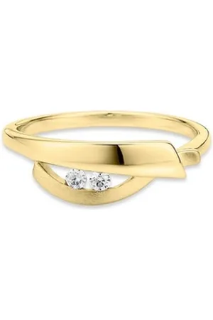Bruno Banani Fingerring Schmuck Geschenk Silber 925 Damenring, mit Zirkonia (synth) gelb|goldfarben 56