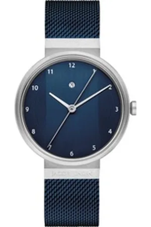 Jacob Jensen Quarzuhr Designuhr Edelstahl Milanaise Metallband NEW LINE ⌀35mm Herrenuhren Quarz, langer Sekundenzeiger