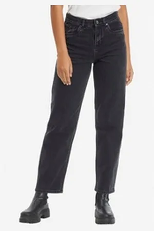 Tamaris Straight-Jeans mit Logo-Badge - NEUE KOLLEKTION schwarz 34