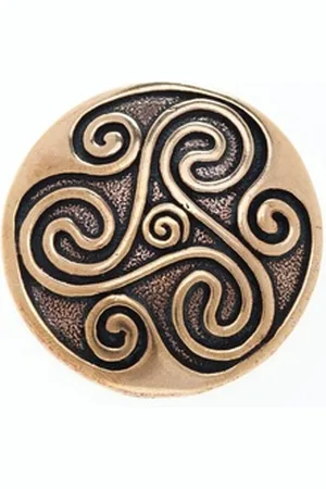 HOPLO Kettenanhänger Bronzeanhänger Keltische Triskele massiv gross Schmuck 45x45mm