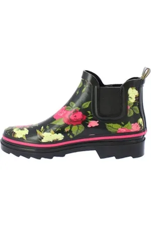 Beck Damen Chelsea Gummistiefel Wild Roses Gummistiefel (Tolle Passform) modisch, wasserdicht schwarz 41 EU