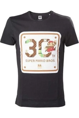 Super Mario Print-Shirt T-Shirt 30 Jahre Jubiläum Geburtstag, Schwarz XS