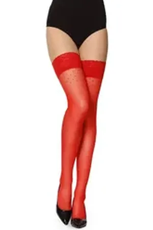 Merry Style Halterlose Strümpfe Damen Halterlose Strümpfe 20 DEN GI1108 rot M-L