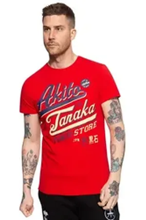 Akito tanaka T-Shirt Tokio Beach (1-tlg) mit Retro Print rot S