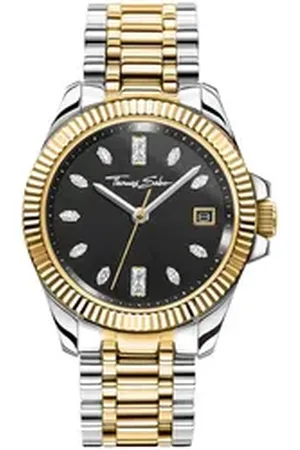 Thomas Sabo Quarzuhr DIVINE WA0370-291-203-33 MM, Armbanduhr, Damenuhr, Datum, Mineralglas mit Saphirbeschichtung silberfarben