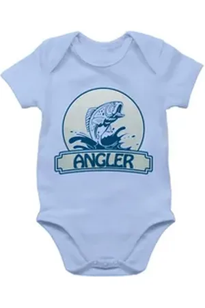 Shirtracer Shirtbody Angler Button Sport & Bewegung Baby blau 3/6 Monate