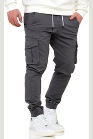 Soul Star Cargohose SPROSEAU Herren Jogger Chino Jeans Hose Stoffhose grau 36