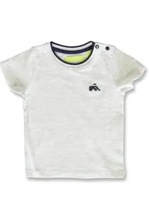 Lemon Beret T-Shirt Baby T-Shirt "Traktor" Patch in grau aus reiner Baumwolle grau 86