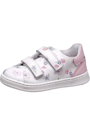 Dianetti Sneaker Halbschuh 9726 Italien Leder Weiß Blumen Klett Sneaker 29 EU