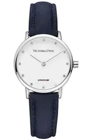 VICTORIA HYDE Quarzuhr Marble Dia Ultra Thin Minimalist Dam Lederarmband, (1-tlg., Kein Set) blau