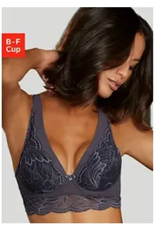 Lascana Bügel-BH Antonella aus eleganter Spitze und Soft-Mesh, sexy Dessous grau|blau 95