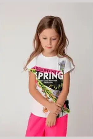 Gulliver T-Shirt mit modischem Blumen-Print weiß 104