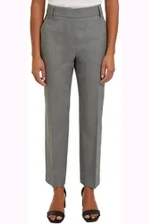 Tommy Hilfiger Webhose POW CHECK SLIM STRAIGHT PANT (Global Serie TH WOMEN) im Karodessin grau 46
