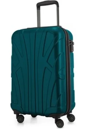 SUITLINE Handgepäckkoffer S1, 4 Rollen, Trolley 55x35x20 cm Bordgepäck Koffer Doppelrollen 34 L grün