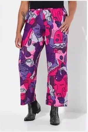 Angel of Style Angel of Style Schlupfhose Hose gerades Bein Gesichter-Muster Elastikbund rosa|rot 56
