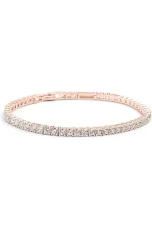 Amoonic Armband Damen Tennisarmband Match aus 925er Silber oder hochwertig vergoldet (inkl. Schmucktäschchen), Tennisarmband, Silber, Gold oder Rosegold vergoldet mit Zirkoniasteinen Geschenk rosa