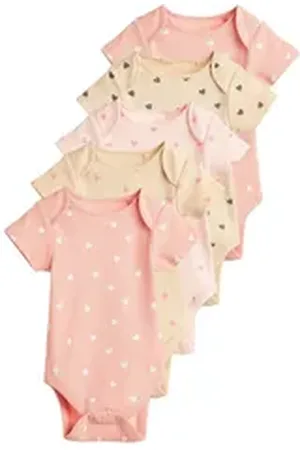 Next Kurzarmbody Kurzärmelige Strampler, 5er-Pack (5-tlg) rosa 56 (bis zu 1 Mon.)