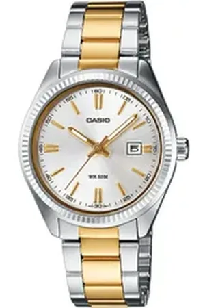 Casio TIMELESS COLLECTION Quarzuhr LTP-1302PSG-7AVEG, Armbanduhr, Damenuhr, analog, Datum, Edelstahlarmband goldfarben