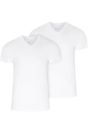 Jockey V-Shirt American V-Neck Shirt (2er Pack) Lockere Passform, flache Nähte weiß L
