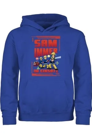 Shirtracer Hoodie Sam immer im Einsatz Feuerwehrmann Sam Jungen blau 128 (7/8 Jahre)