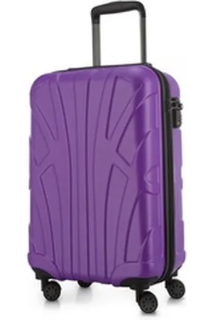 SUITLINE Handgepäckkoffer S1, 4 Rollen, Trolley 55x35x20 cm Bordgepäck Koffer Doppelrollen 34 L lila
