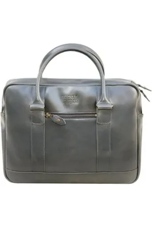 Buckle & Seam Aktentasche Everest, Leder grau