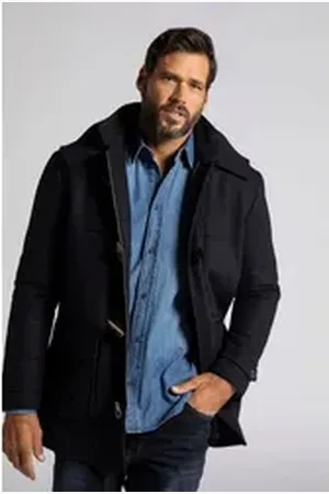 JP 1880 Funktionsjacke Dufflecoat wasserabweisend Knebel Knöpfe bis 8 XL blau 8XL