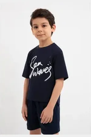 Gulliver T-Shirt mit coolen Schriftprints blau 110