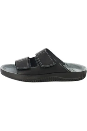 Beck Herren-Pantolette Ben mit Klettverschluß Hausschuh schwarz 39 EU