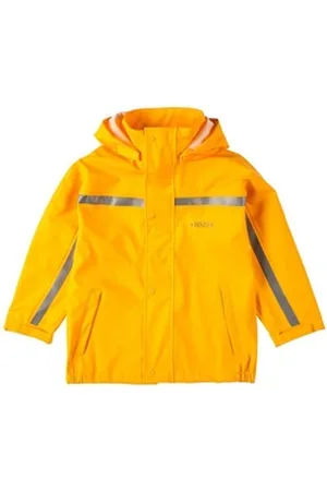 BMS Regen- und Matschjacke Regenjacke für Kinder 100% wasserdicht mit Kapuze gelb 110