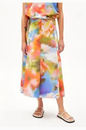 Armedangels Maxirock DELIAA NOSTALGIAA Damen (1-tlg., Regular Fit) Webrock Regular Fit aus Bio-Baumwolle orange XS/34