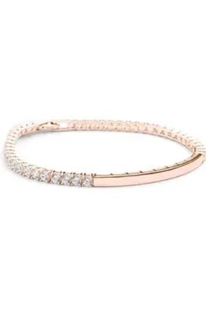 Amoonic Armband Damen Tennisarmband Serena aus 925er Silber oder hochwertig vergoldet (inkl. Schmucktäschchen), Tennisarmband, Silber, Gold oder Rosegold vergoldet Zirkonias Identarmband Geschenk rosa