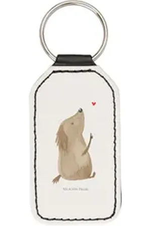Mr. & Mrs. Panda Schlüsselanhänger Hund Liebe - Weiß - Geschenk, Frauchen, Hundeglück, Hundeliebe, Hunde (1-tlg), Liebevolles Detail weiß