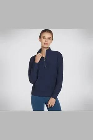 Skechers Rollkragenpullover GOLUXE RIB 1/4 ZIP blau XL (46/48)