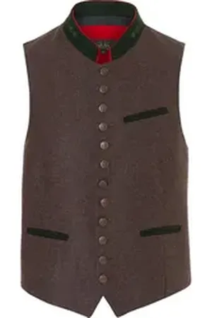 Wiesnkönig Funktionsweste Lodenweste Marc (1-tlg) braun 52