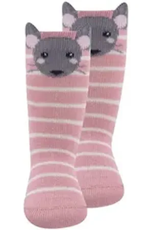 Ewers Kniestrümpfe Kniestrümpfe 2er Pack Maus (2-Paar) rosa 19-22