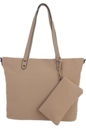 Ital-Design Schultertasche Mittelgroße, Damentasche Handtasche braun