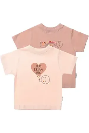 LILIPUT T-Shirt Lets dream (2-tlg) mit süßen Tiermotiven bunt|rosa 62/68