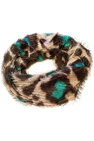 AvaMia Modeschal Loop Schlauchschal Schal Damenschal Pfau, Loop Schal mit Pfau Muster braun|bunt
