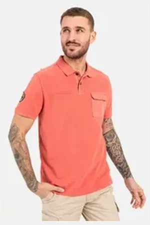 Camel Active Poloshirt aus zertifiziertem Organic Cotton Shirts_Poloshirt orange|rot 3XL